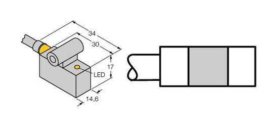 [4620090] Turck Magnetic Field Sensor, For Pneumatic Cylinders (BIM-IKT-AP6X W/KLI3)