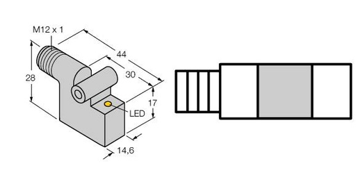 [1056291] Turck Magnetic Field Sensor, For Pneumatic Cylinders (BIM-IKT-Y1X-H1141 W/KLI2)