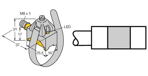 [46743] Turck Magnetic Field Sensor, For Pneumatic Cylinders (BIM-KST-AN6X-V1131)