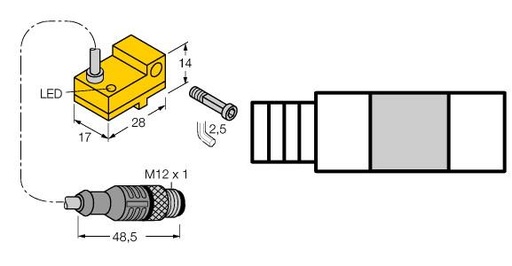 [46855910] Turck Magnetic Field Sensor, For Pneumatic Cylinders (BIM-NST-RP6X-0.2-RS4T W/O BKT)
