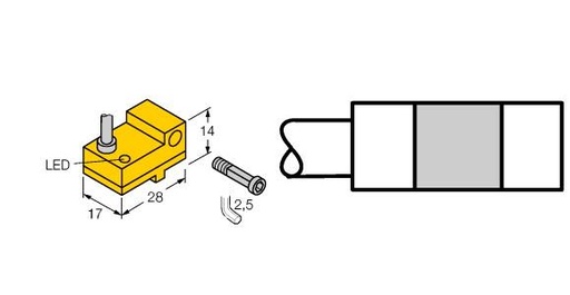 [1058400] Turck Magnetic Field Sensor, For Pneumatic Cylinders (BIM-NST-Y1X)