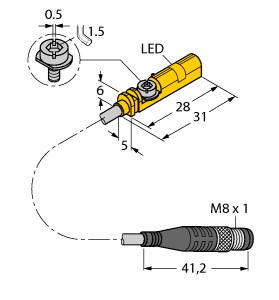 [4685723] Turck Magnetic Field Sensor, For Pneumatic Cylinders (BIM-UNT-AP6X-0.3-PSG3M)
