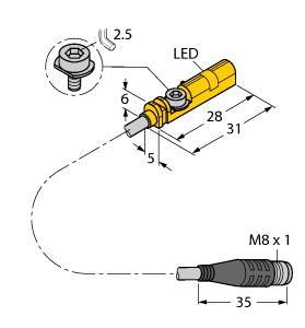 [4685732] Turck Magnetic Field Sensor, For Pneumatic Cylinders (BIM-UNT-AP6X-0.3-PSG3S/S1153)