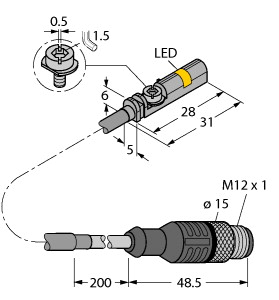 [4685990] Turck Magnetic Field Sensor, for pneumatic cylinders (BIM-UNT-AP6X-0.5-RS4/S1765)