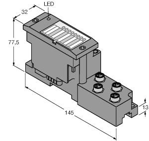 [6827189] Turck BL67 base module, 4 × M8 Connector, 3-pin (BL67-B-4M8)