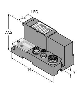 [6827232] Turck Gateway for BL67 I/O system, Interface for PROFIBUS-DP (DPV0/DPV1) (BL67-GW-DPV1)