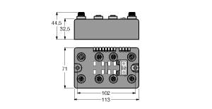 [6811067] Turck BL compact™ fieldbus station for DeviceNet™, 4 Analog Inputs for Current or Voltage and 4 Analog Outputs for Voltage (BLCDN-4M12WMT-4AI4AO-VI/CS30028)