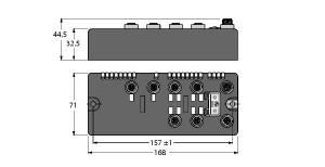 [6811069] Turck BL compact™ fieldbus station for DeviceNet™, 4 Analog Inputs for Current or Voltage, 4 Analog Outputs for Voltage, and 4 Digital PNP Inputs (BLCDN-6M12L-4AI4AO-VI-4DI-P)