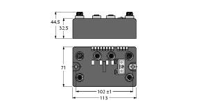 [6811166] Turck BL compact™ fieldbus station for PROFIBUS-DP, Interface for Connection of 2 BL ident Read/Write Heads (HF/UHF) (BLCDP-2M12MT-2RFID-A)