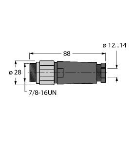 [6914541] Turck Accessories for Fieldbus Systems, Field-Wireable Connector, 7/8″ Male, Straight (BSV4140-0/16)