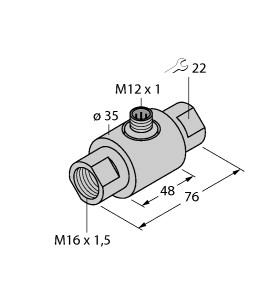 [6870631] Turck Flow Monitoring, Inline Sensor without Integrated Processor (FCI-D09A4-NA-H1141/M16)