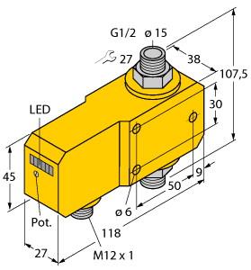 [6870671] Turck Flow Monitoring, Inline Sensor with Integrated Processor (FCI-D15A4P-ARX-H1140)