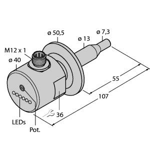 [6872025] Turck Flow Monitoring, Immersion Sensor with Integrated Processor (FCS-50A4-AP8X-H1141/D014)