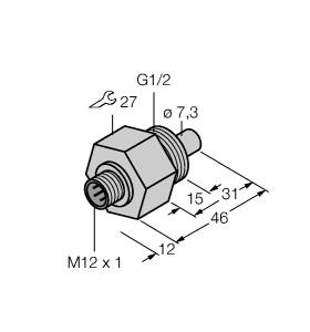 [6870303] Turck Flow Monitoring, Immersion Sensor without Integrated Processor (FCS-G1/2A4-NA-H1141)