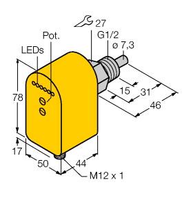 [6870058] Turck Flow Monitoring, Immersion Sensor with Integrated Processor (FCS-G1/2A4P-LIX-H1141/D037)