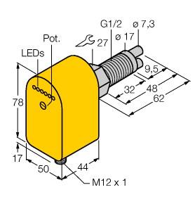 [6870457] Turck Flow Monitoring, Immersion Sensor with Integrated Processor (FCS-GL1/2A2P-AP8X-H1141/A)