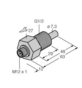 [6870403] Turck Flow Monitoring, Immersion Sensor without Integrated Processor (FCS-GL1/2A4-NA-H1141)