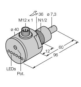 [6871005] Turck Flow Monitoring, Immersion Sensor with Integrated Processor (FCS-N1/2A4-AP8X-H1141/L060)