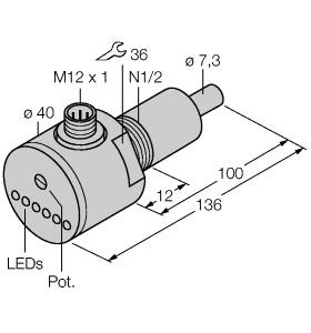 [6871008] Turck Flow Monitoring, Immersion Sensor with Integrated Processor (FCS-N1/2A4-AP8X-H1141/L100)