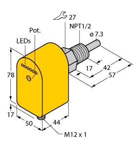 [6871032] Turck Flow Monitoring, Immersion Sensor with Integrated Processor (FCS-N1/2A4P-AP8X-H1141)