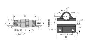 [U2-20910] Turck Ethernet Receptacle, Panel Feed-through (FKD FKD 44/M12)