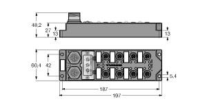 [6825347] Turck Fieldbus I/O module PROFIBUS-DP, 12 digital pnp inputs, 4 digital outputs 2 A (FLDP-IOM124-0001)