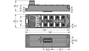 [6825348] Turck Fieldbus I/O module PROFIBUS-DP, 12 digital pnp inputs, 4 digital outputs 2 A (FLDP-IOM124-0002(A2))