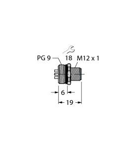 [U1132-00] Turck DeviceNet™ Receptacle, Front Mount (FS 57)