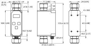 [6870053] Turck Flow Rate Measurement, Inline Sensor with Integrated Processor, Relay Output 24 VDC NO (FTCI-N3/4D19A4P-2ARX-H1160)