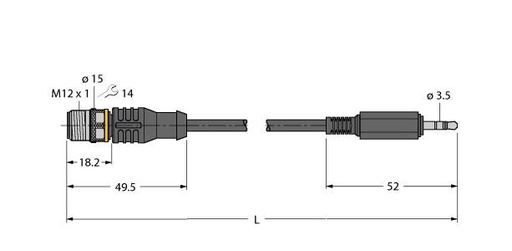 [7525110] Turck Accessories, IO-Link Communication Line, Extension Cable (IOL-COM/3M)
