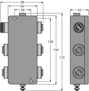 [6611413] Turck PROFIBUS-PA, IP67 junction box, 4-channel (JBBS-48SC-M413/EX)