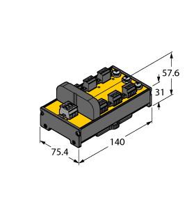 [6611833] Turck FOUNDATION fieldbus and PROFIBUS-PA, IP20 Junction Box with Short-circuit Protection, 6-channel (JRBS-40DC-6RV)