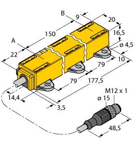 [1593507] Turck Inductive Linear Position Sensor (LI150P1-Q17LM1-LIU5X2-0,3-RS5/S1264)