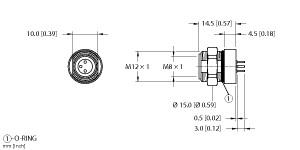 [U0884-03] Turck Actuator and Sensor Receptacle, Rear Mount, PCB Pins (MFKS 3F-PCBF)