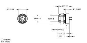 [U0884-04] Turck Actuator and Sensor Receptacle, Rear Mount, PCB Pins (MFKS 4F-PCBF)