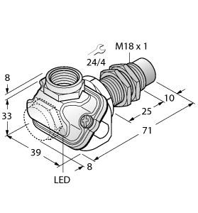 [4012151] Turck Inductive Sensor, With Increased Temperature Range (NI10-EM18WDTC-Y1X)