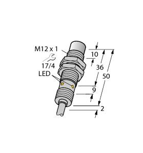 [1634980] Turck Inductive Sensor, For the food industry (NI10U-EM12WD-AP6X 7M)