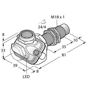 [1634763] Turck Inductive Sensor, For the Food Industry (NI15U-EM18WDTC-AP6X)