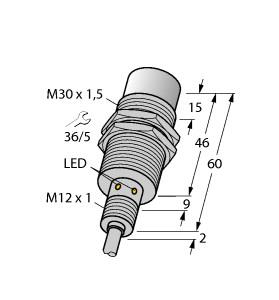 [1634833] Turck Inductive Sensor, For the Food Industry (NI30U-EM30WD-AN6X)