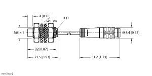 [46696910] Turck Inductive Sensor (NI3-EG08K-AP6X-0.3-PSG3)