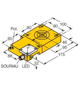 [1440004] Turck Inductive Sensor, Rectangular Sensor (NI40F-S32SR-AP44X-S1131)