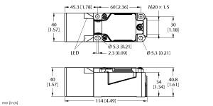 [1623605] Turck Inductive Sensor, With Increased Temperature Range (NI40U-CP40-AP6X2/S97)