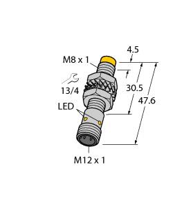 [4602925] Turck Inductive Sensor, With Increased Switching Distance (NI5-M08-AN6X-H1341)