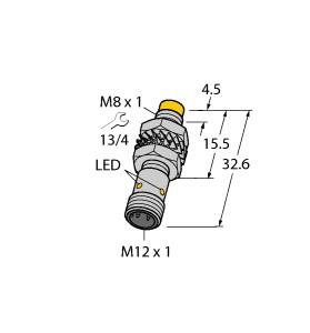 [4602947] Turck Inductive Sensor, With Increased Switching Distance (NI5-M08KK-AP6X-H1341)