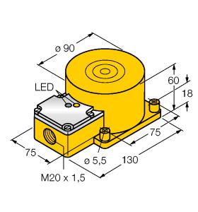 [13429] Turck Inductive Sensor (NI60-K90SR-FZ3X2)