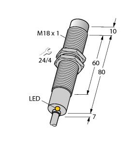 [4611230] Turck Inductive Sensor, With Increased Temperature Range (NI8-M18-AP6X/S120)