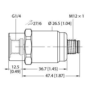 [6836012] Turck Pressure Transmitter, With Voltage Output (3-Wire) (PT1VR-1001-U1-H1141)