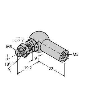 [6901059] Turck Accessories, Angle Joint for Guided Positioning Elements (RBVA-M5)