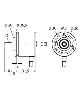 [1545617] Turck Incremental Encoder, Industrial Line (RI-04QA0S-4A100-C)