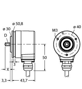 [1545430] Turck Incremental Encoder, Industrial Line (RI-10TA1Z2-4A2048-C1M)